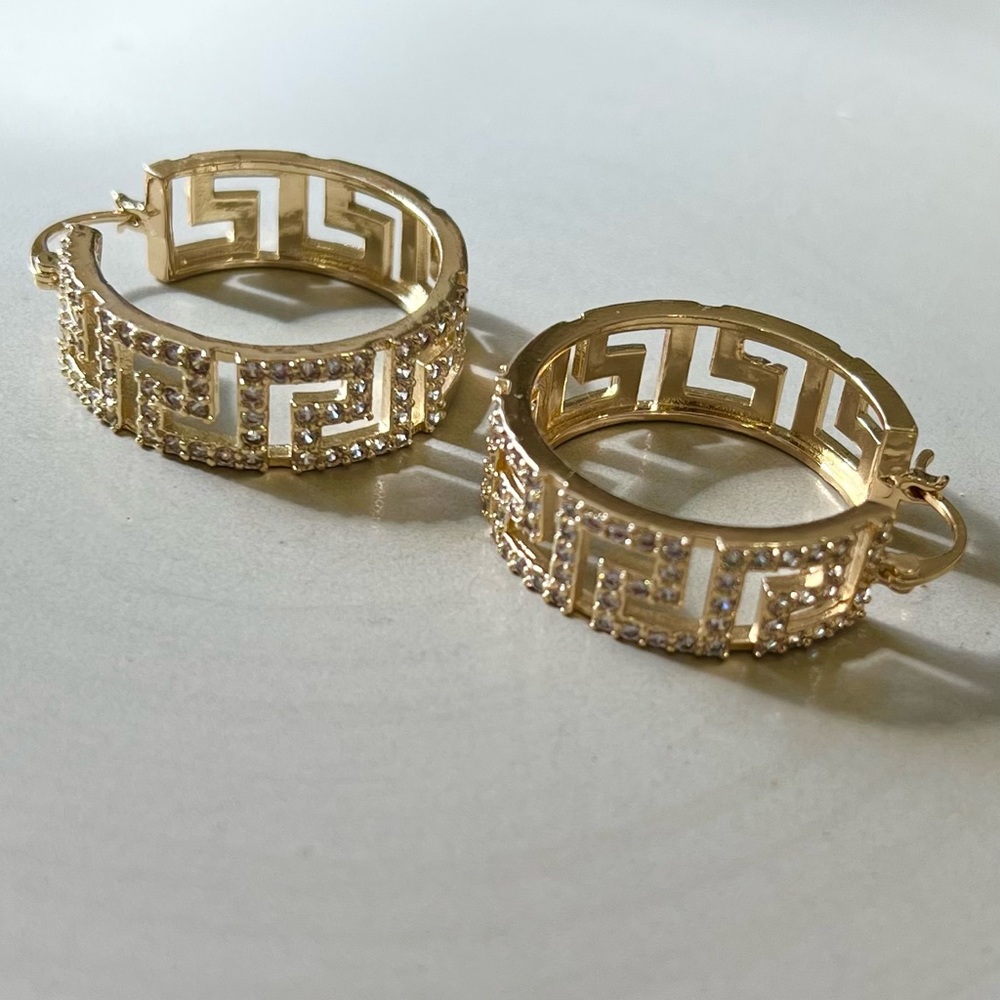 14k gold filled cz earrings - Picture 3 of 5